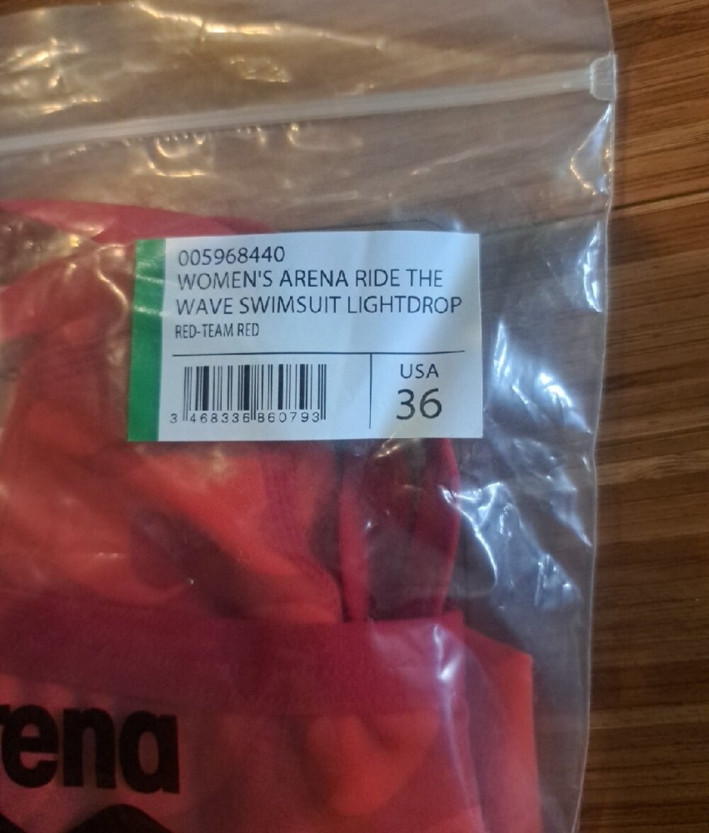 NWT Arena Red Wave-Print One-Piece Swimsuit 36 - Picture 4 of 5